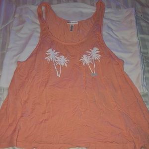 PINK orange palm tree tank top